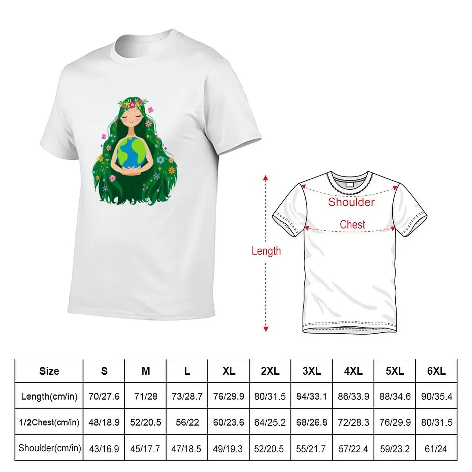 Beautiful Flowing Flower Earth Mother Figure T-Shirt tees Blouse Short sleeve tee men