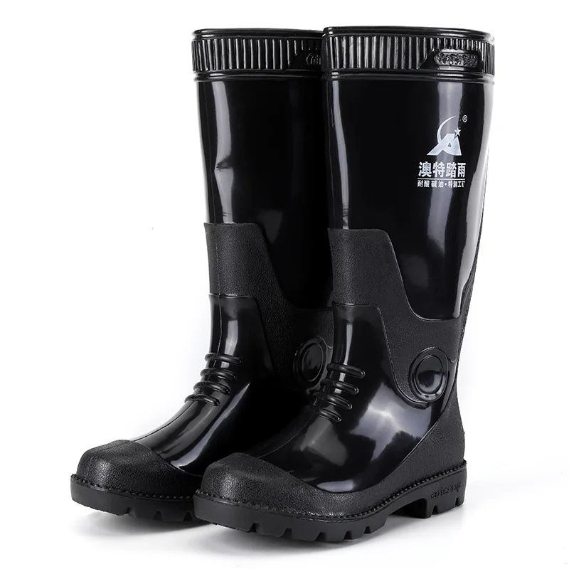 

New Men's Knee-high Work Boots Acid Alkali and Oil resistant Waterproof Rainboots Outside Fishing Wellies Boots Water Shoes