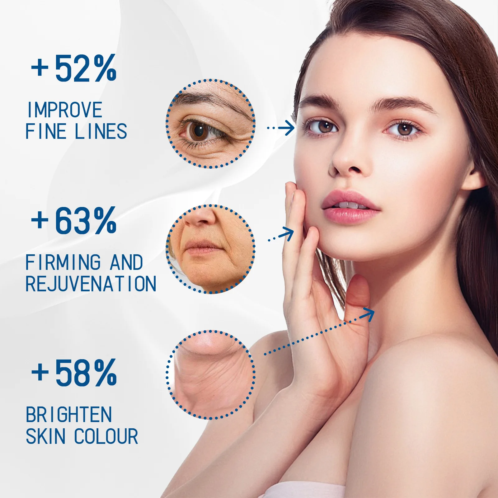 Retinol Instant Rimpel Remover Gezichtscrème Lifting Verstevigende Vervagen Fijne Lijntjes Hyaluronzuur Hydraterende Fleuren Huidverzorging 50g