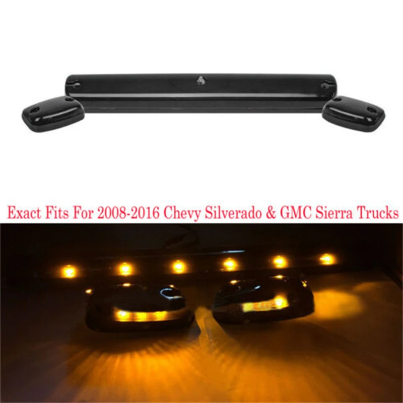 3PCS Smoke Cab Roof Running White LED Lights For Chevy 2007-2013 Silverado/GMC Sierra Car Accessories