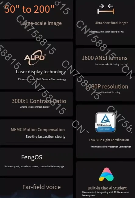 Bluetooth Home Theater  1600 ANSI Lumens 5G-WIFI MEMC , For Feimi R1c Laser Ultra Short Throw Projector view 4