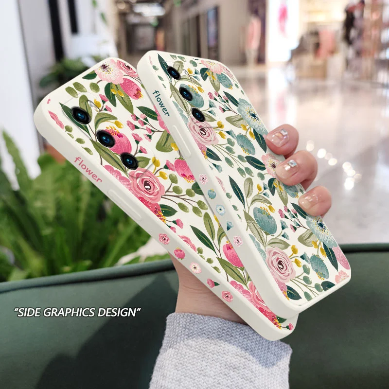 Heart Flower Phone Case For Huawei P40 P50 P30 P20 Pro Lite Nova 10 10SE 9 9SE Mate 50 50E 40 30 20 Pro Lite Cover