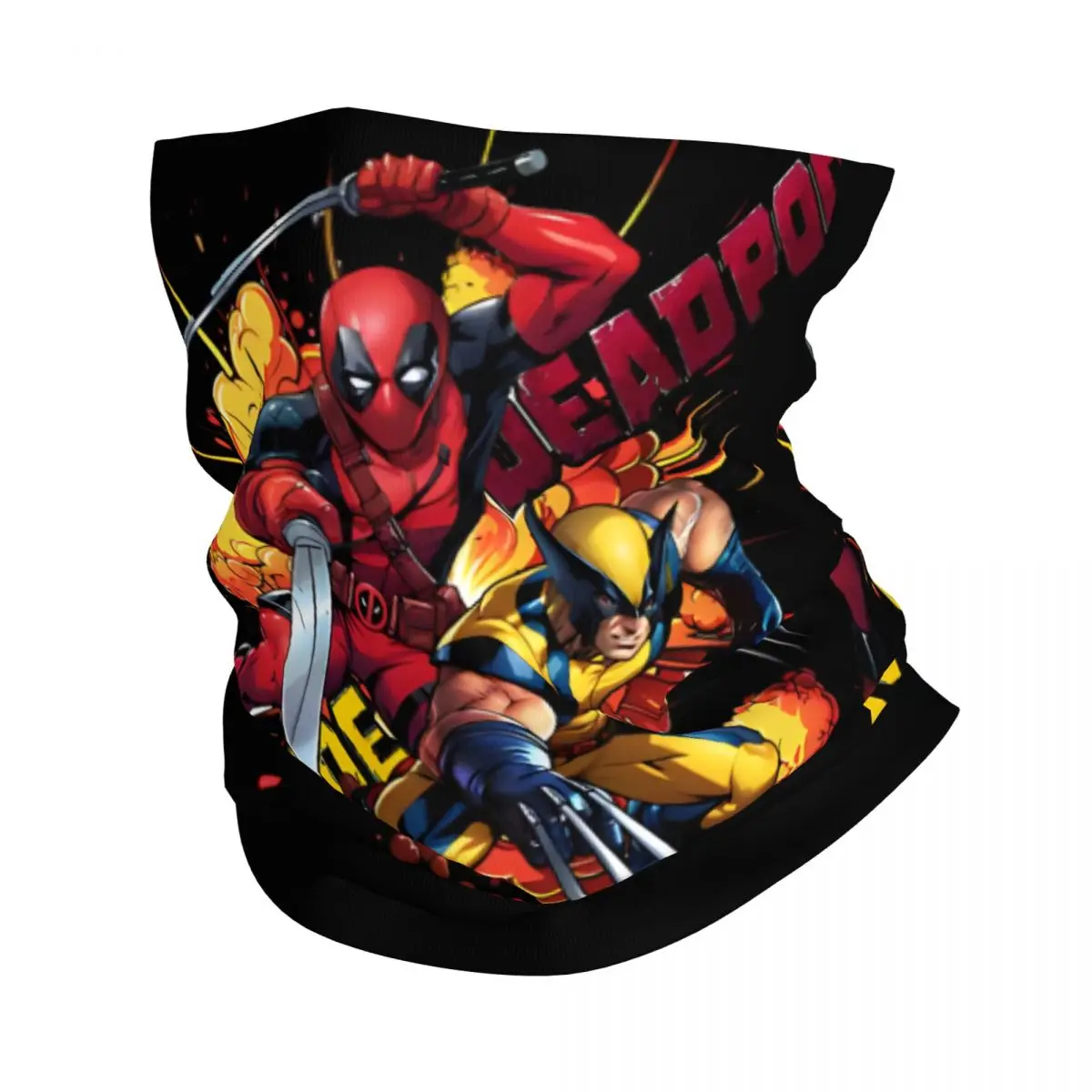 Comicbook Movie Team Up Bandana Neck Gaiter Printed Motorcycle Club Deadpool & Wolverine Wrap Scarf Balaclava Riding Unisex