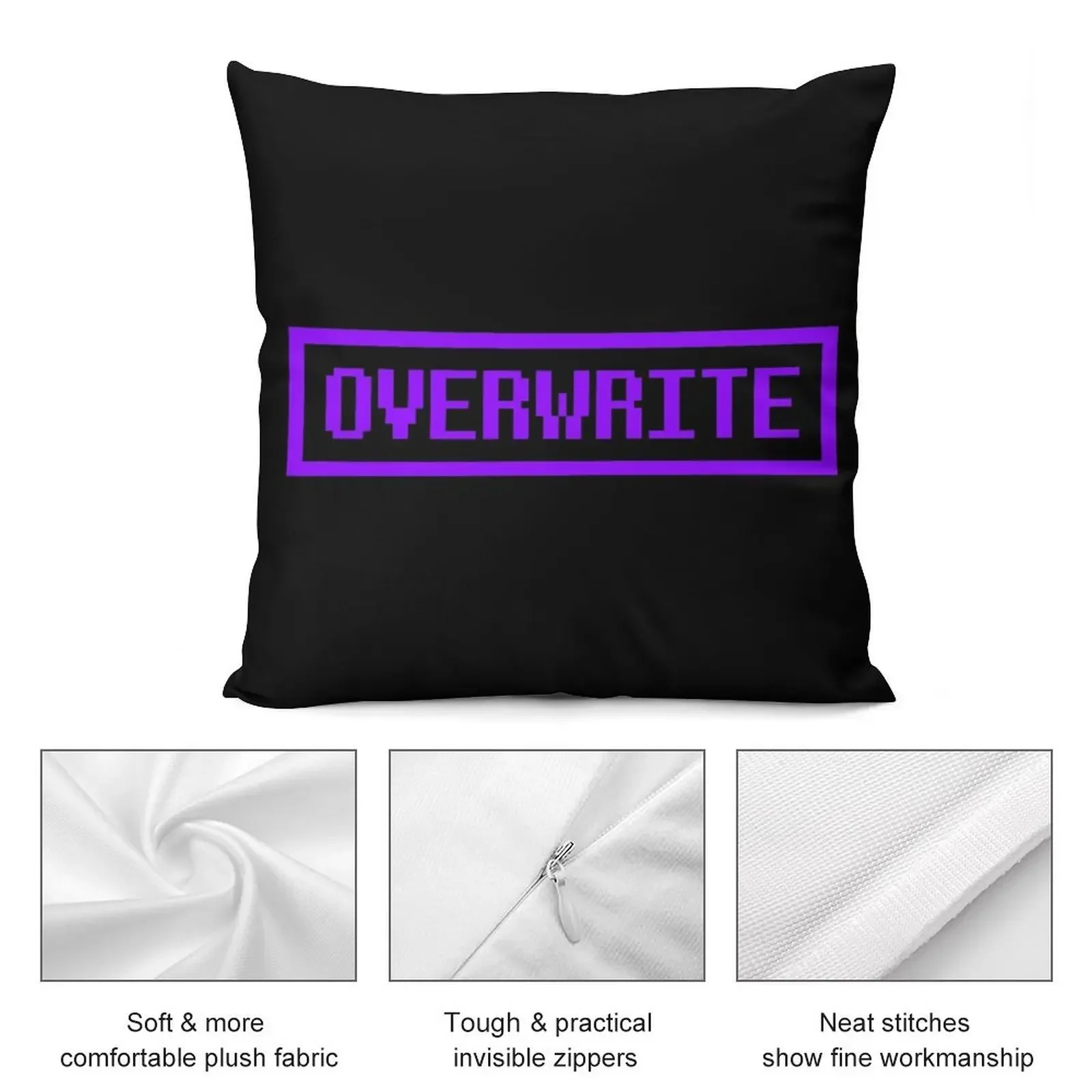 Underverse Overwrite Button Throw Pillow Almofadas decorativas Almofada decorativa