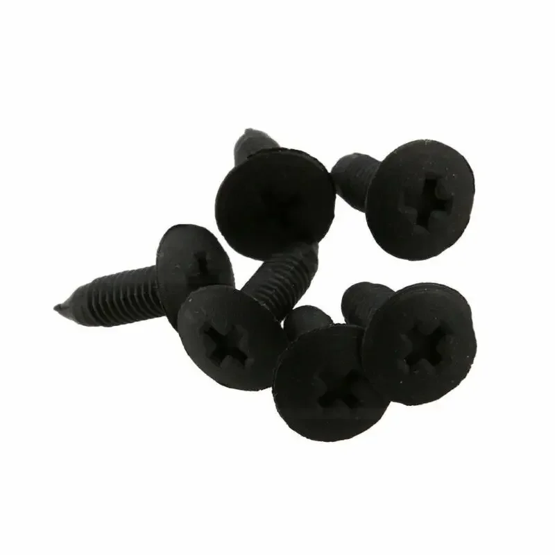50pcs Car Body 6mm Hole Dia Plastic Rivets Fastener Fender Bumper Push Pin Black Universal Car Fasteners Clip Auto Accessories