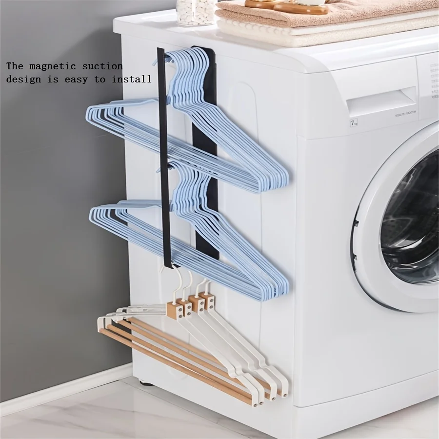 1 Piece of Magnetic Hook Balcony Washing Machine Wall Mounted Non Perforated Magnetic Clothes Rack Storage Rack Storage Tool