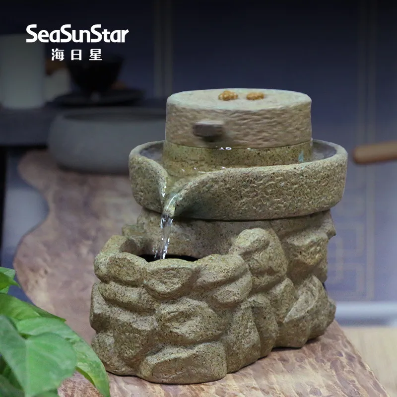 CX Fortune-Attracting Feng Shui Wheel Stone Luck Housewarming New Home TV Cabinet Desktop Ornament