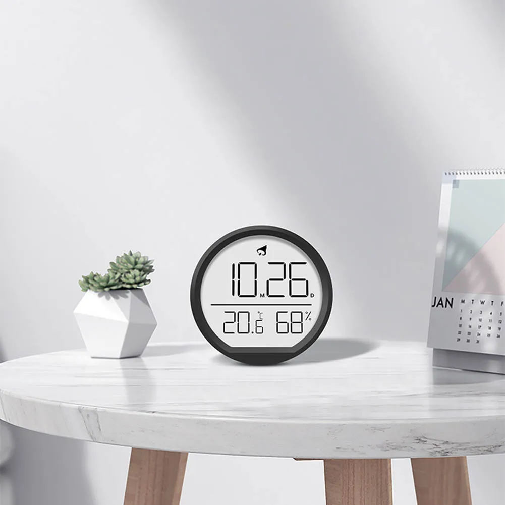 Multi-function Clock Indoor Temperature Humidity Date Display Electronic Alarm Clock Home Wall Mounted Clock