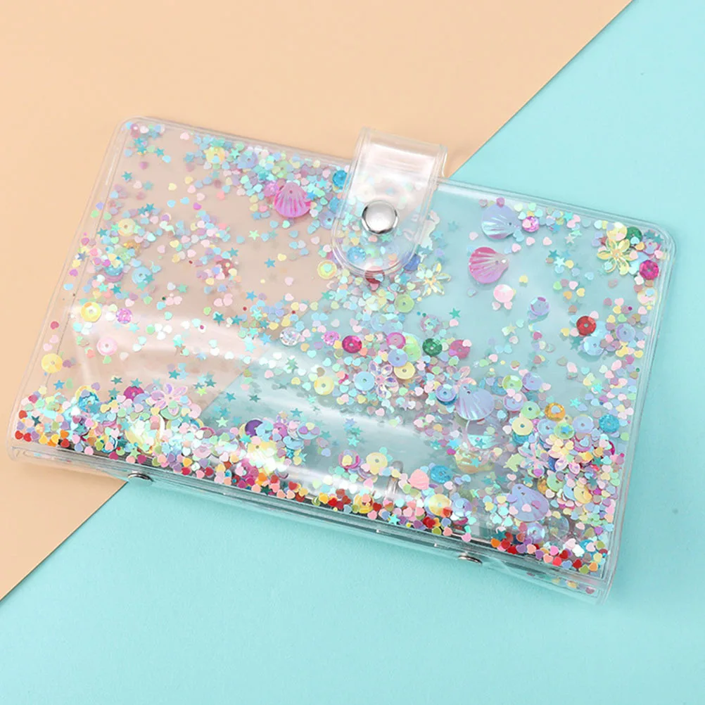 Sequin Loose-Leaf Notebook Cover PVC Material Not Easy to Deform Wide Application for School Office Gift Loose Leaf Binder