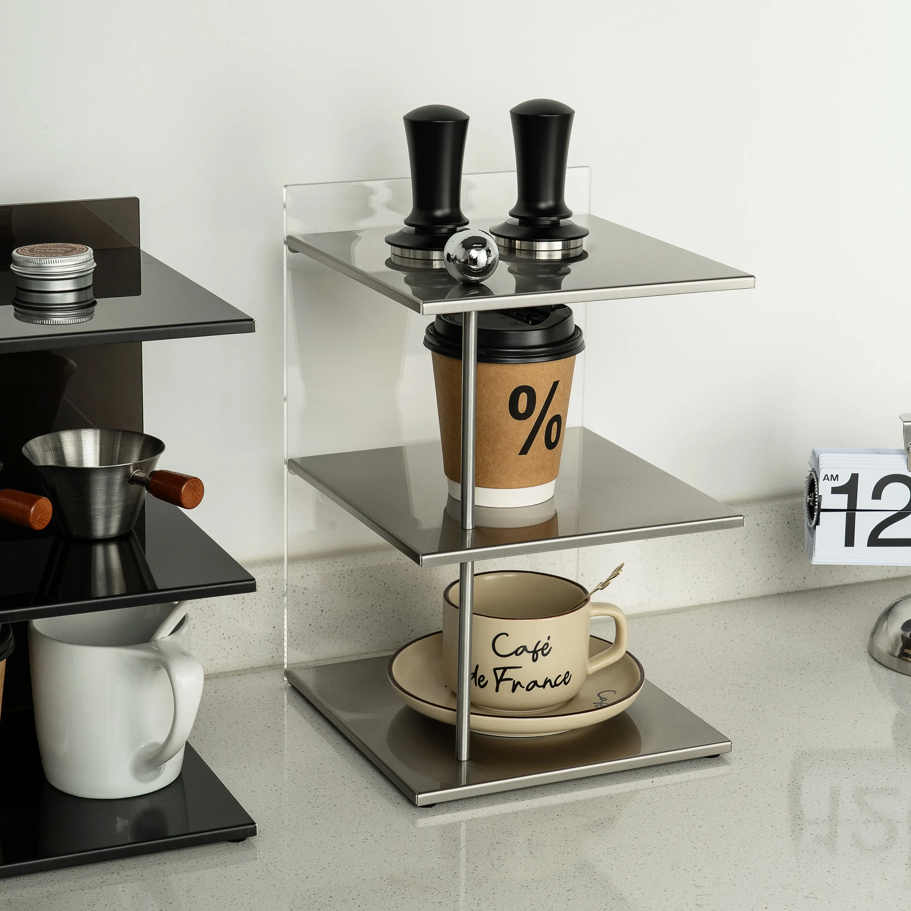 New Great Premium Sturdy Stainless Steel Multi‑Tier Storage Rack, Desktop & Kitchen Countertop Organizer,Home and Bathroom Shelf