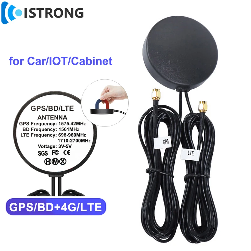 GPS LTE 2-in-1 Antenna Adapter Outdoor Waterproof 28dbi 4G Beidou Car Navigator Antenna Receiver SMA Male for DTU Cabinet IOT