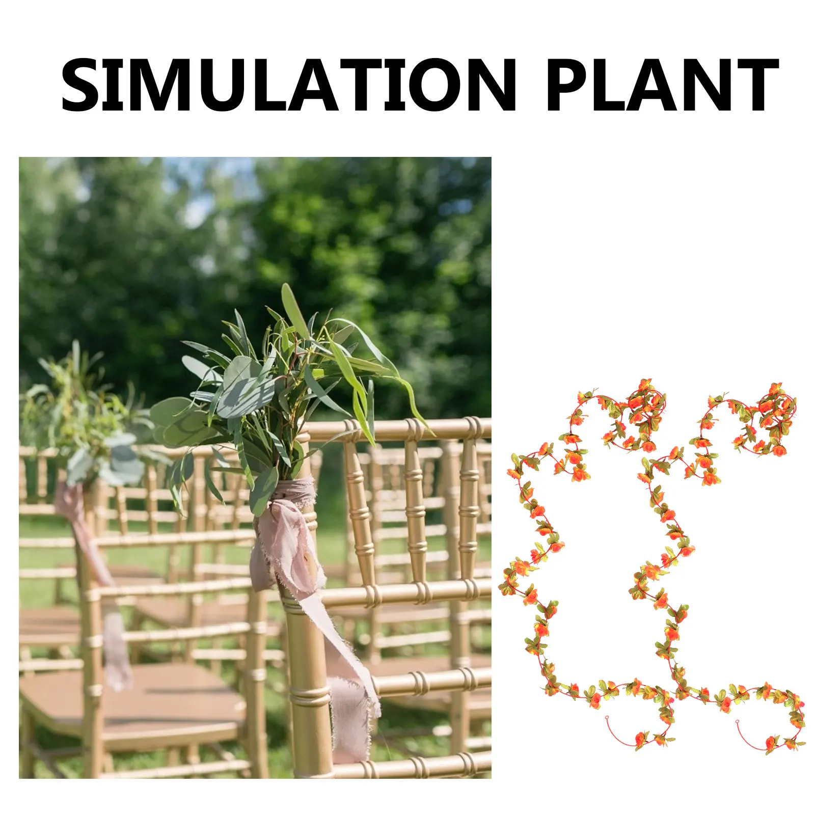 

5 Pcs Vine Diy Vine Hanging Rattan Decor Party Rattan High Quality Reusable Festive Home PartyDecoration Outdoor Faux Green