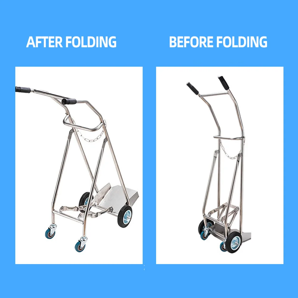 

Больничная тележка с кислородным баллоном из нержавеющей стали, утолщенная кислородная цилиндр 40 л, мобильная ручная тележка, тележка с азотом