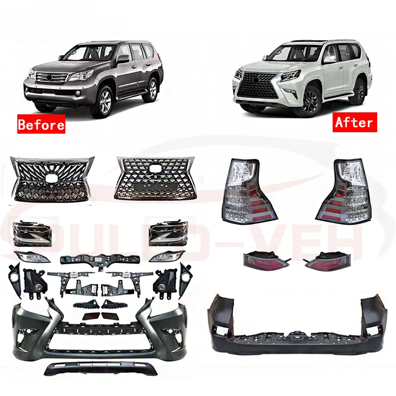 Body parts body kits 10-19 GX400 GX460 modified 2020 front face grille upgrade front rear bumper body kits For Lexuscustom