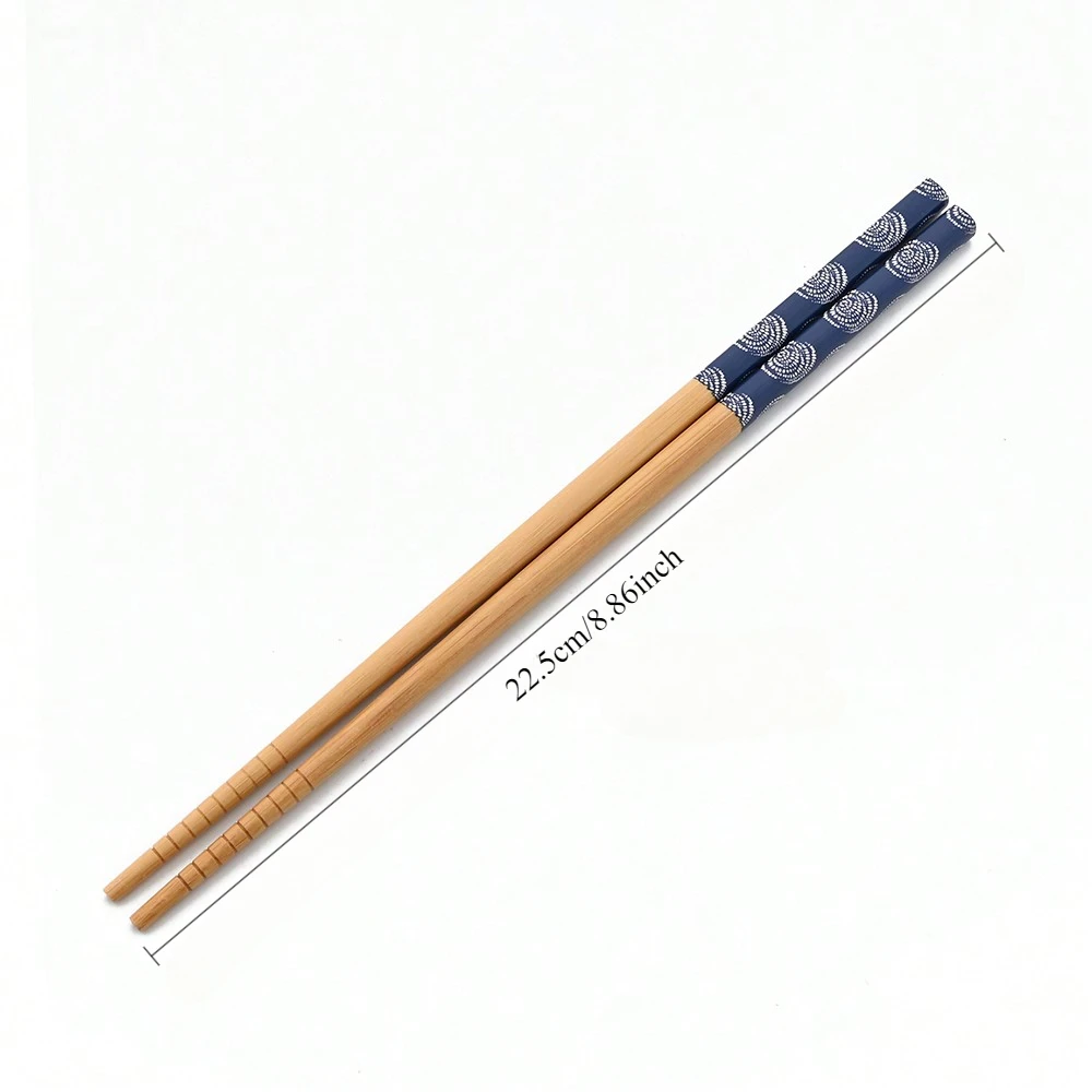 5 Piece Chopstick Set, Non-Slip Bamboo Chinese Sushi Chopsticks, Kitchen Utensils and Cutlery Set, Kitchen kids chopsticks