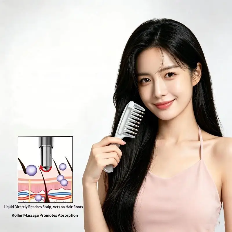 New Portable Transparent Hair Root Comb Liquid Guide Applicator Scalp Massage Comb Hair Oil Serum Brush Anti-Leak Hair Care Tool