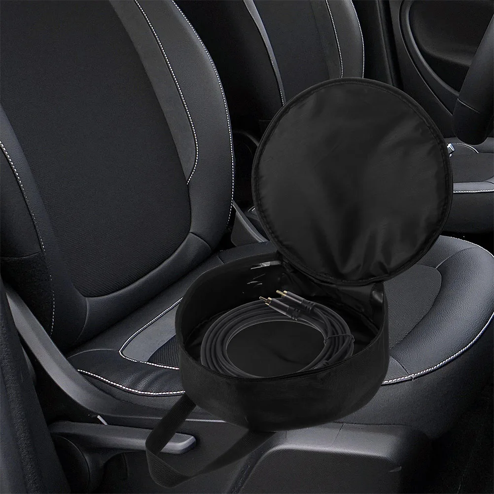 

Storage Bag Thickened Round Waterproof Portable Cable Organizer For Car Accessories Tools Charging Cables Ample