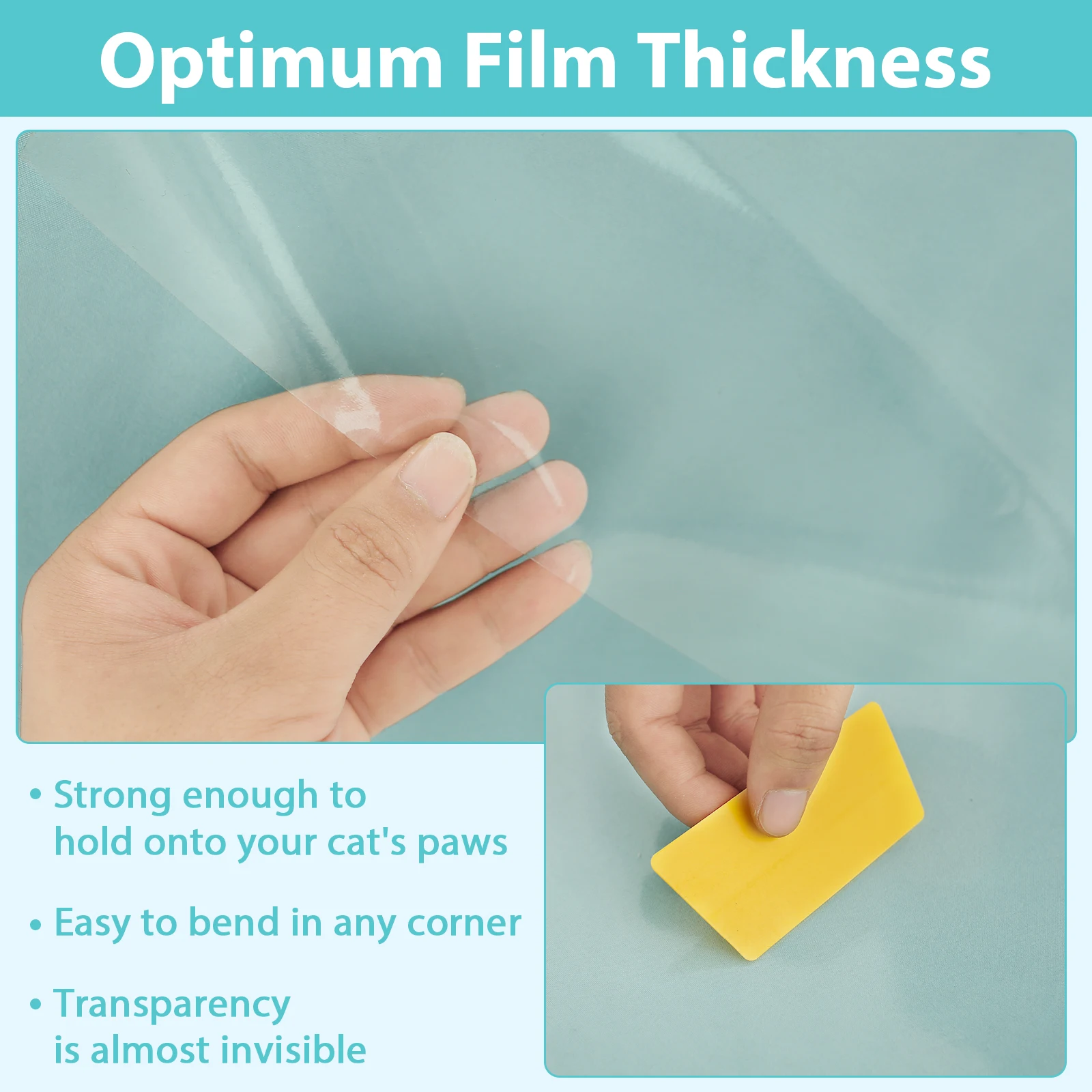 45x500cm Anti Cat Scratch Furniture Protector Self-Adhesive Peelable Cat Training Protectors PVC Transparent Tape for Couch Sofa