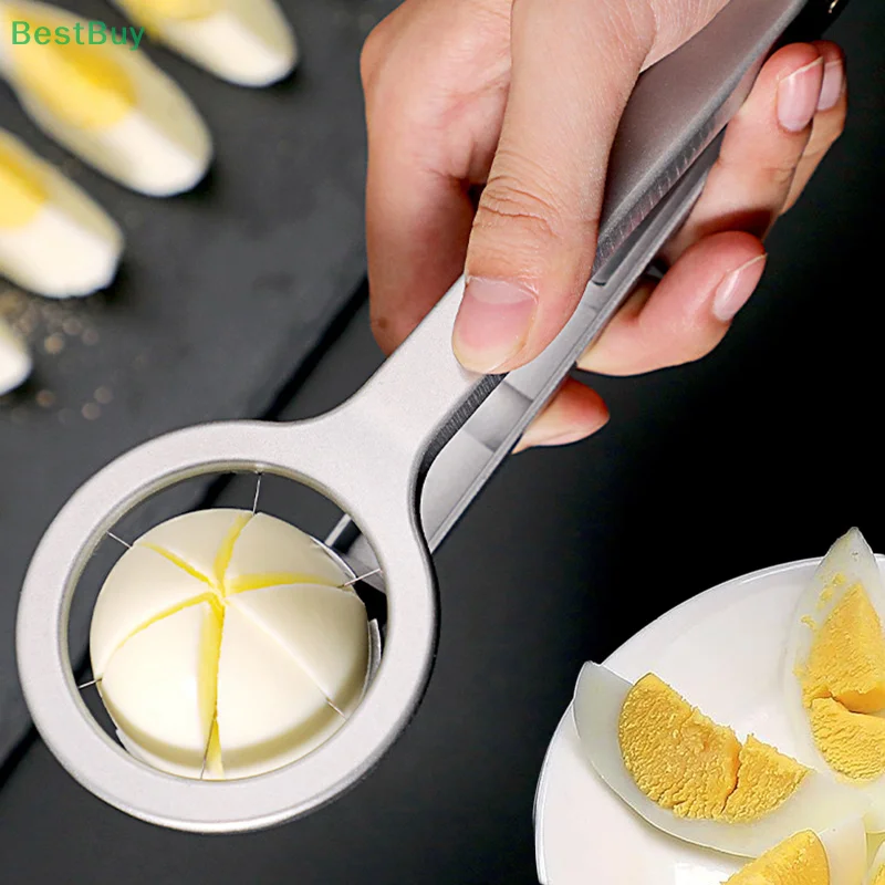 Practical Aluminum Alloy Manual Egg Cutter Portable Durable Preserved Egg Splitter Non-slip Section Divider Food Splitter Hotel