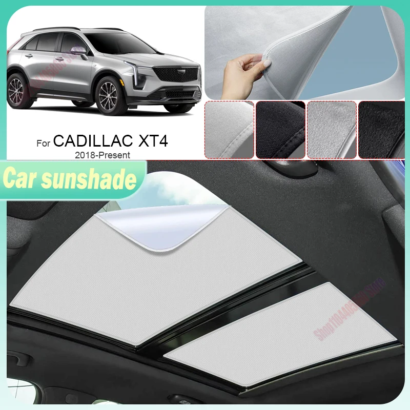 For CADILLAC XT4 2018-Present Car Suede Fabric Anti-UV Electrostatic Adsorption Sunroof Sunshade Heat Insulation Skylight
