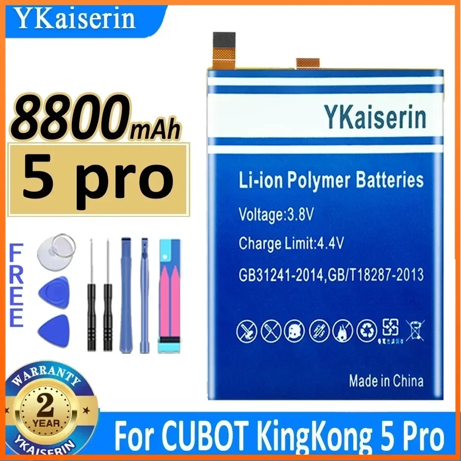 YKaiserin Kingkong 5 Pro 8800mAh Battery for CUBOT King Kong 5 Pro Kong5 Pro 5Pro Mobile Phone Batteries Warranty 2 Year