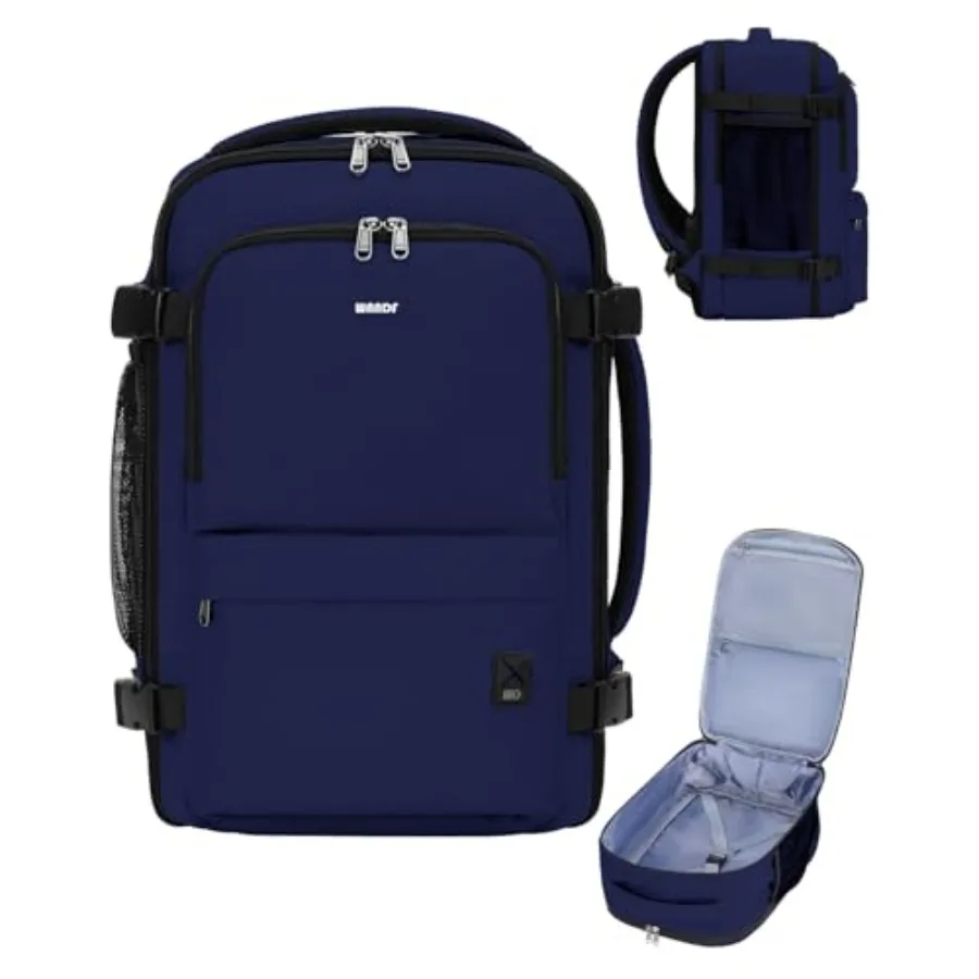 

Personal Item Travel Bag Small Travel Backpack 17x10x9 for United Airlines 15.6" Laptop Backpack for Men Women