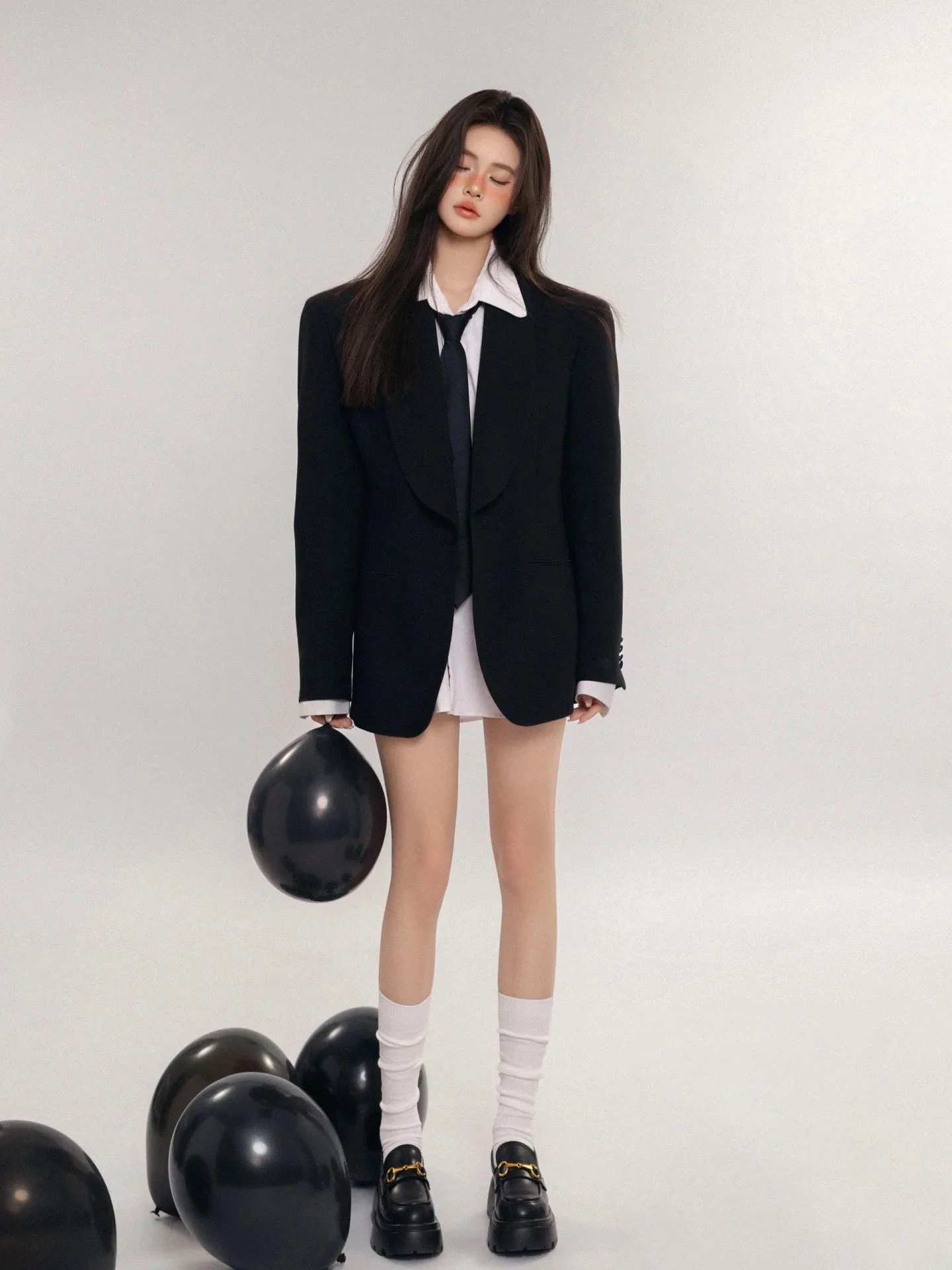 

Studio New Style Korean Mixed Theme Portrait Photography Suit Sweet Cool Girl Atmosphere Birthday Art Photo Clothing