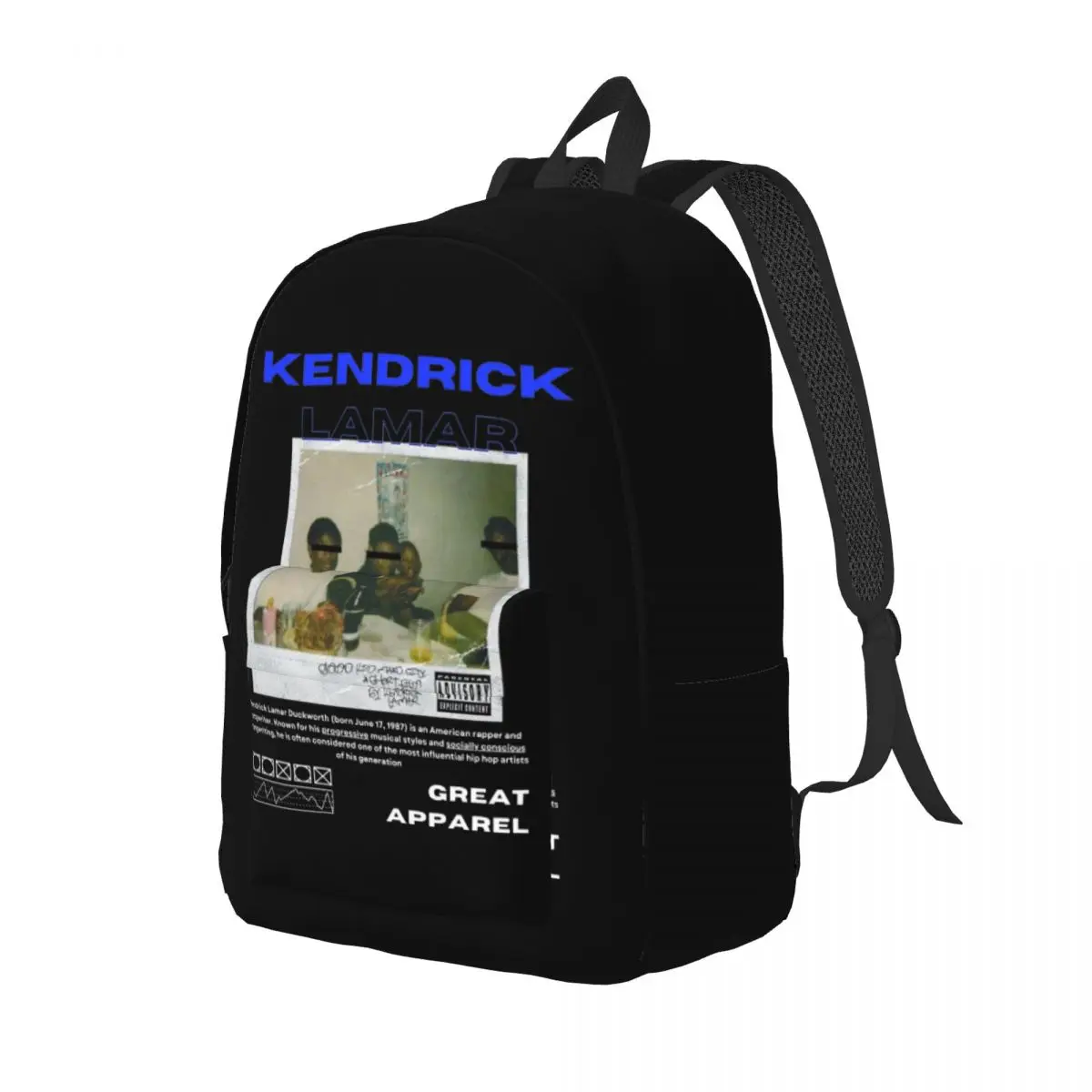 Kendrick Lamar Vintage Rapper Rucksack für Männer Frauen coole Studenten arbeit Daypack Old School Laptop Computer Leinwand Taschen Geschenk