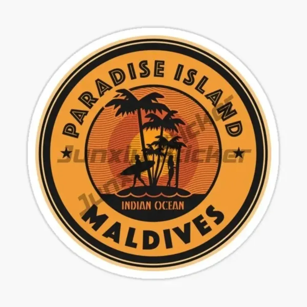 Maldives Emblem Scenery Creative Sticker Bicycle Vinyl Helmet Racing Camper Decal