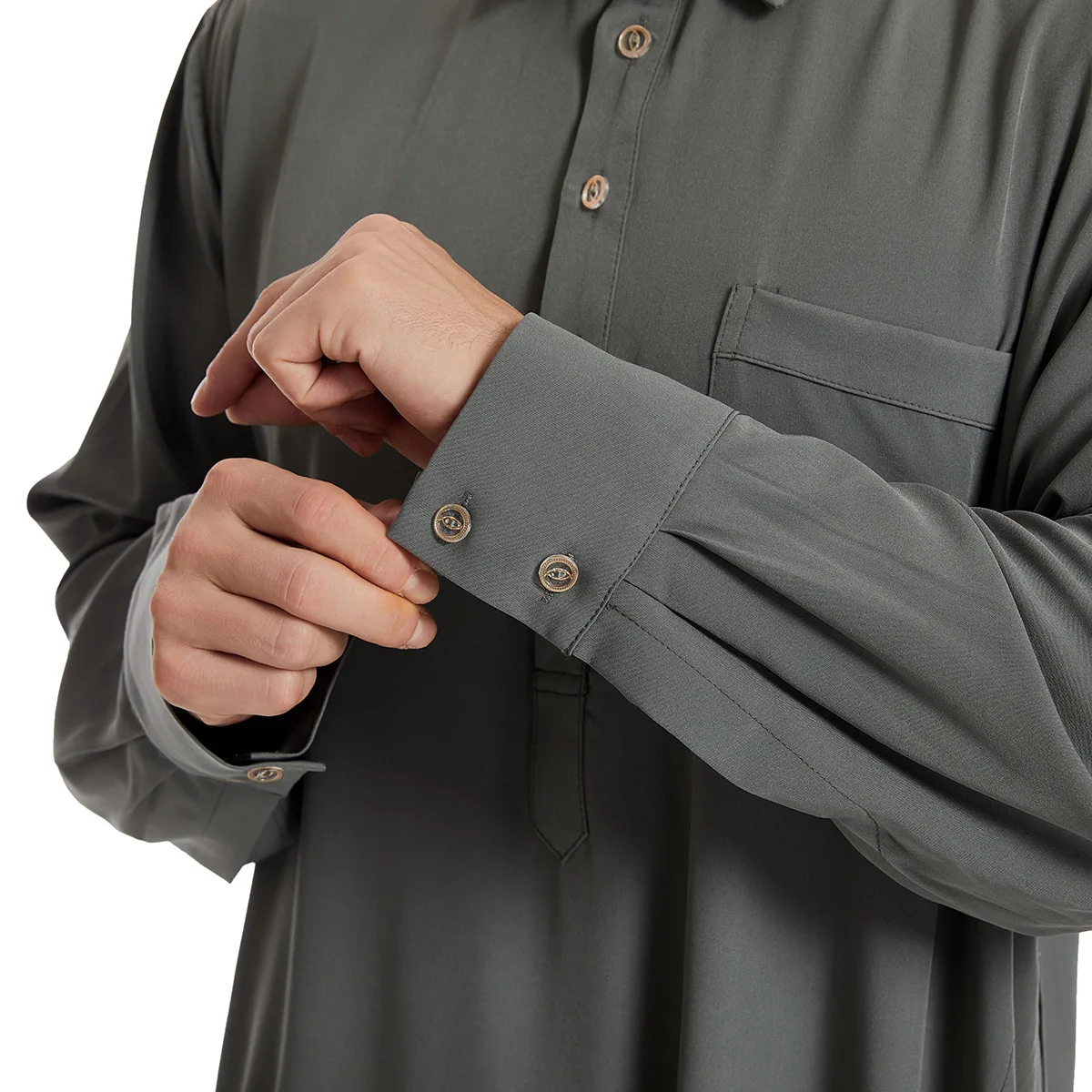 Oem Muslim Arab Thobe Men Muslim Solid Color Thobe Hommes Musulman First Class Workmanship Thawb Caftan Arabic Thobe for Men