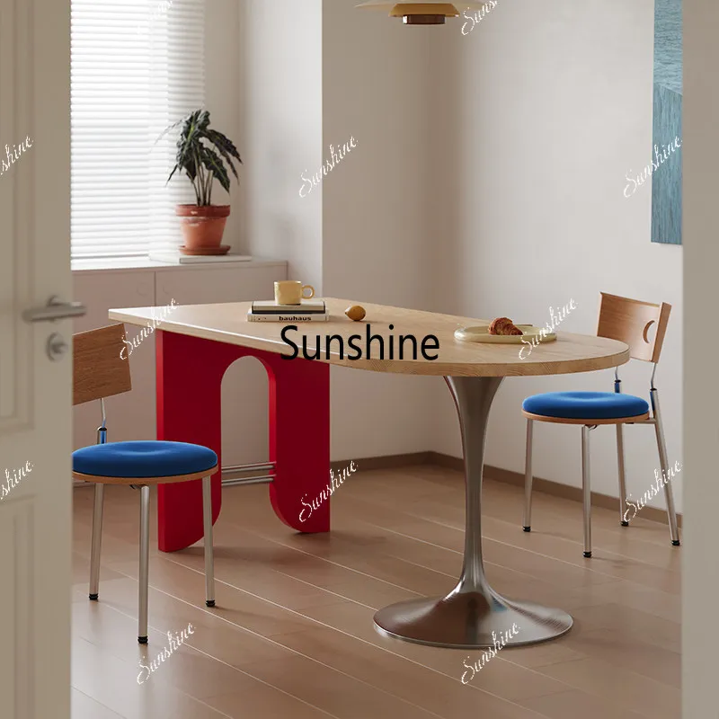 

Средневековый обеденный стол из массива дерева для дома, малогабаритной квартиры, полукруглый обеденный стол, цветной, в тон, пристенный стол-столешница.