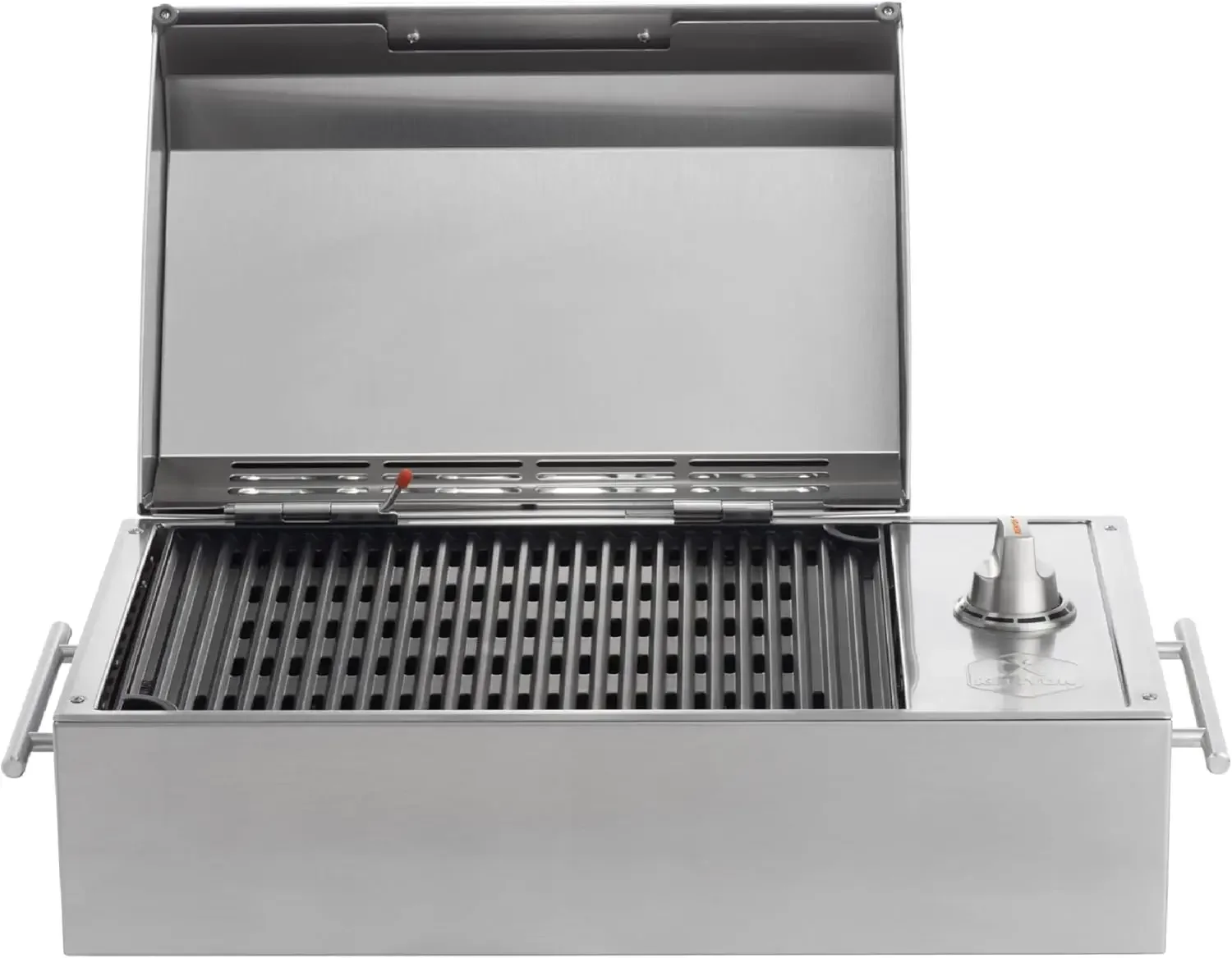 City Grill, Portable Grill, Stainless Steel, Single Burner, Knob Control, Faceted Lid, UL Approved For Use Indoors