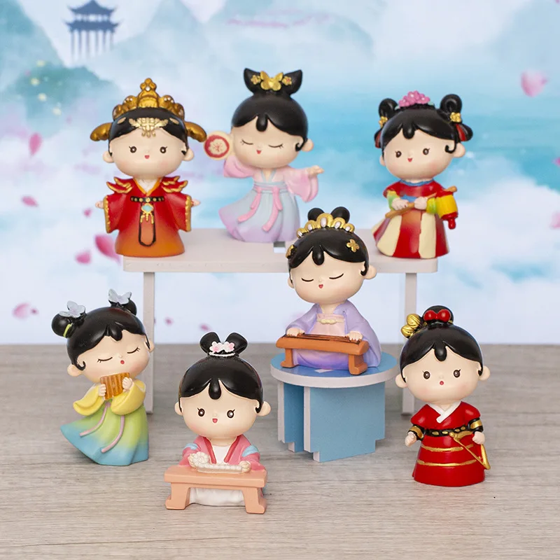 Tang Xiaomei of Nine Days of Phoenix Dance Hanfu Girl Desktop Decoration Action & Toy Figures Cartoon Doll