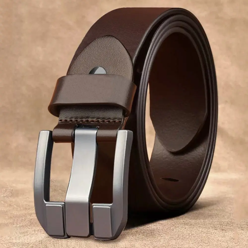 

Man Luxury Design Genuine Leather Belt Trendy Brand Casual Waist Strap Versatile Alloy Pin Buckle Waistband