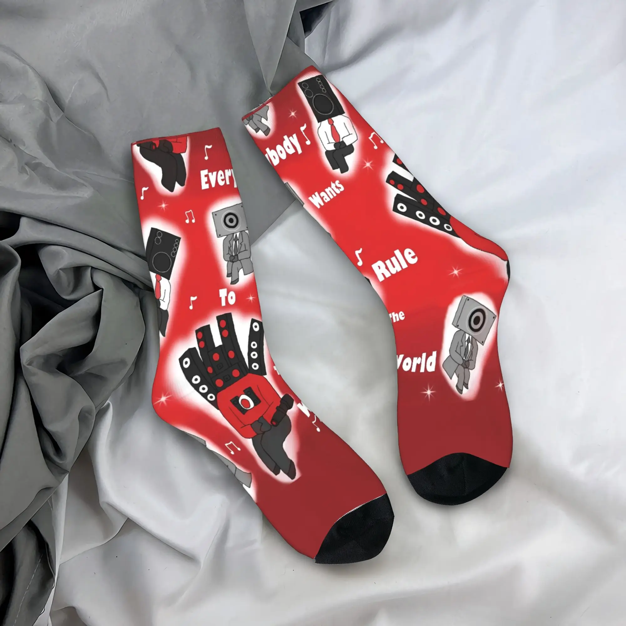 

Men Socks Skibidi Toilet Speakerman Stockings Anti Bacterial Comfortable Socks Spring Fashion Custom Running Socks