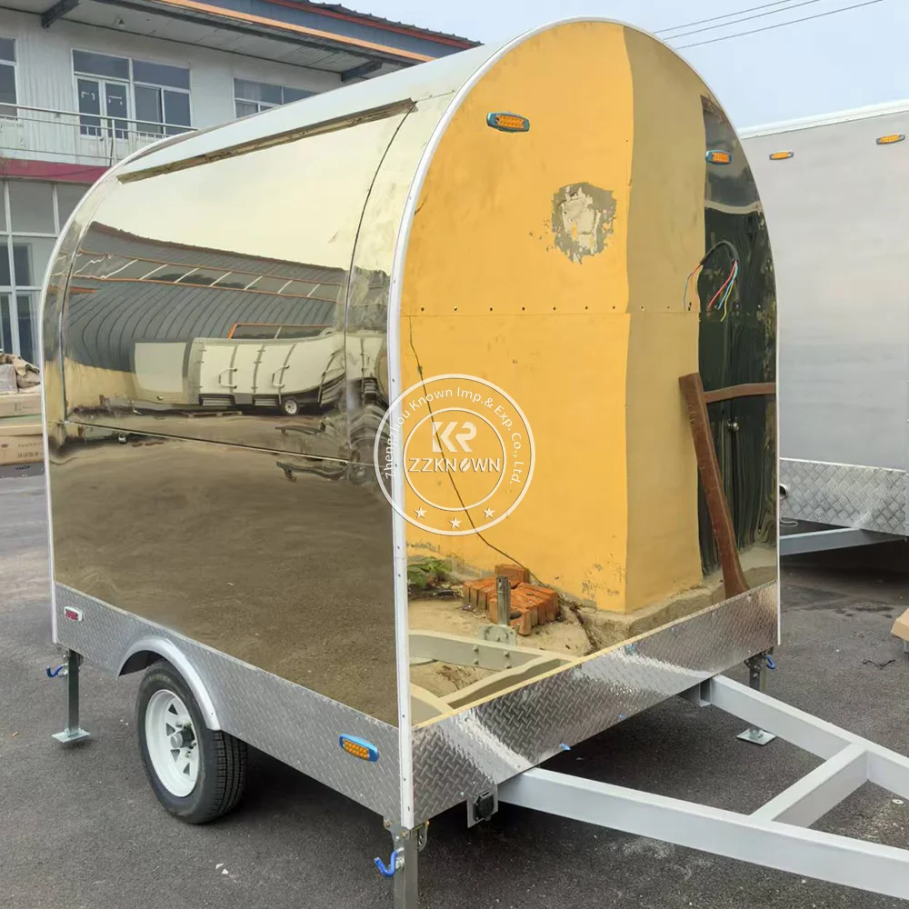 

Street Coffee Cart BBQ Trailer Deep Fryer Fast Food Trucks Concession Food Trailer with Full Kitchen Equipments