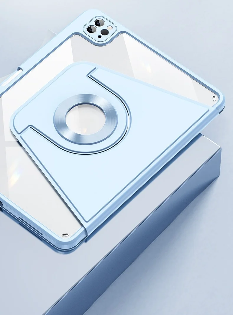 Für iPad 11 10,9 10,2 9,7 Zoll Magnetische Abnehmbare Acryl 720° Drehbare Stoßfeste Schutzhülle mit Schlaf-Wach-Funktion – Detail 3