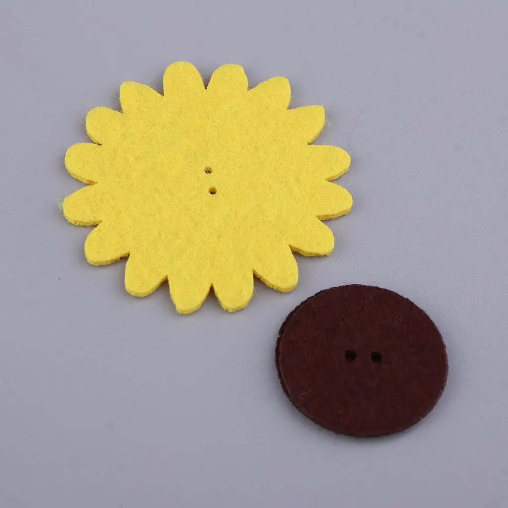 Button Flowers DIY Craft Iron Wire Button Felt Bouquets craft Toy for Kids Boys Girls Children Toddlers