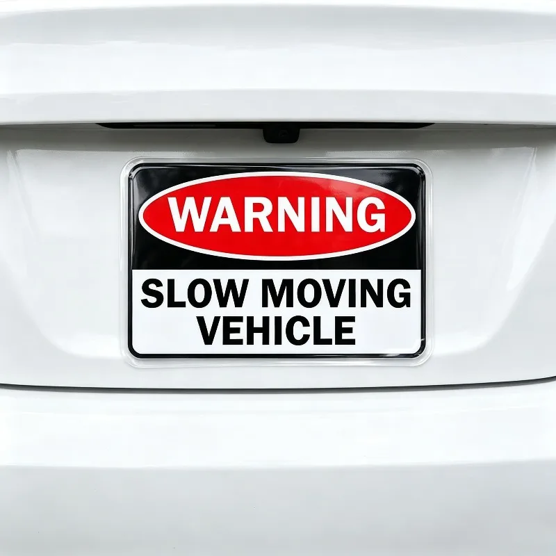 Waterproof Anti Scratch 15cm PVC Warning Slow Vehicle Self Adhesive Decal Sticker For Car Van Camper Lorry