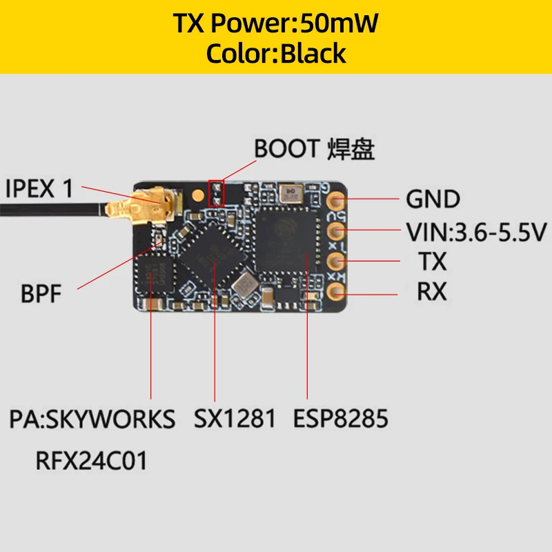 Ricevitore BAYCK ELRS 915M NANO expressrs 915MHz RX con supporto Antenna tipo T WiFi per Quadcopter RC FPV Racing Drone