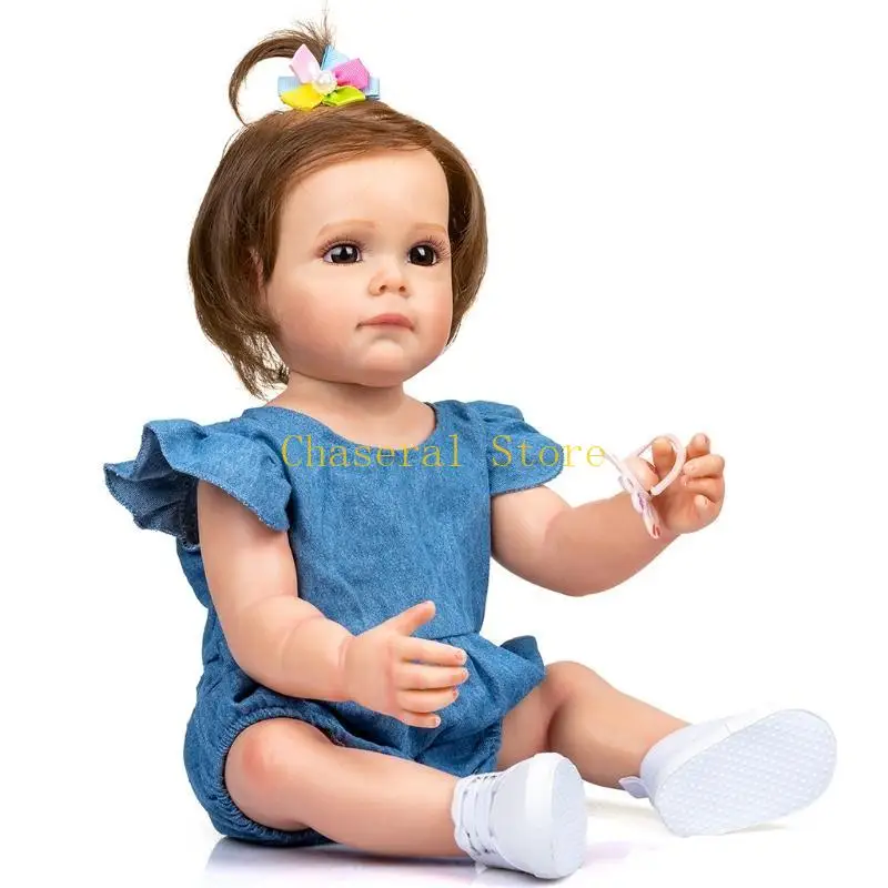 E7CE 21’’ Nurturing for Doll Reborns for Doll Baby Soft Vinyl Full Body Educat