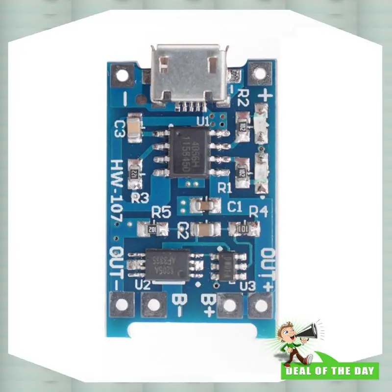 24-Hour Delivery 50 PCS TP4056 Micro-USB 18650 Lithium Battery Charging Board 5V 1A Charger Module With Protection Dual Function