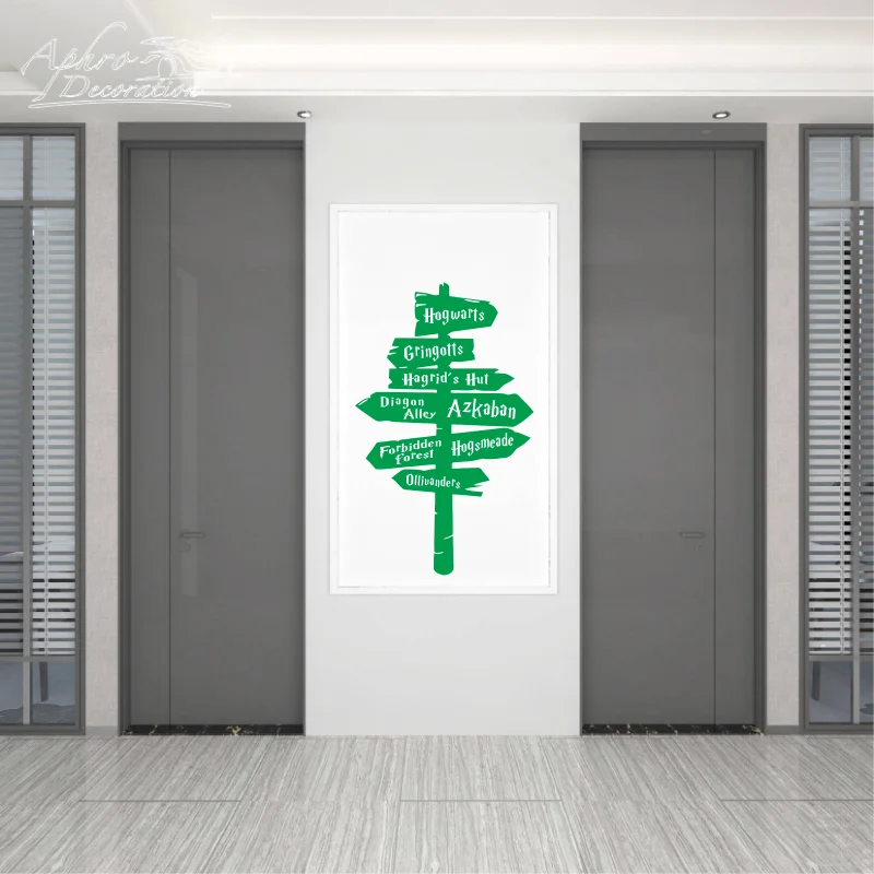 1pc Harry Road Signs Wall Stickers for Kids Room Decor Accessories Decoration Sticker Children text Wall Art Decals