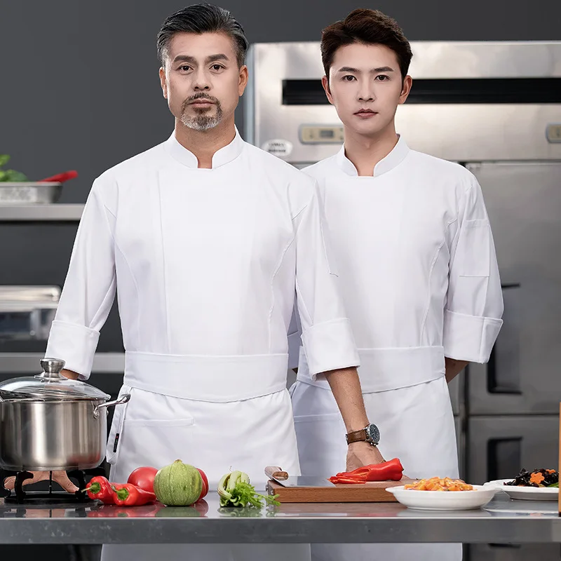 シェフ作業服長袖秋冬レストランキッチン洋食キッチンケータリング食堂ベーキングケーキパン Clothi
