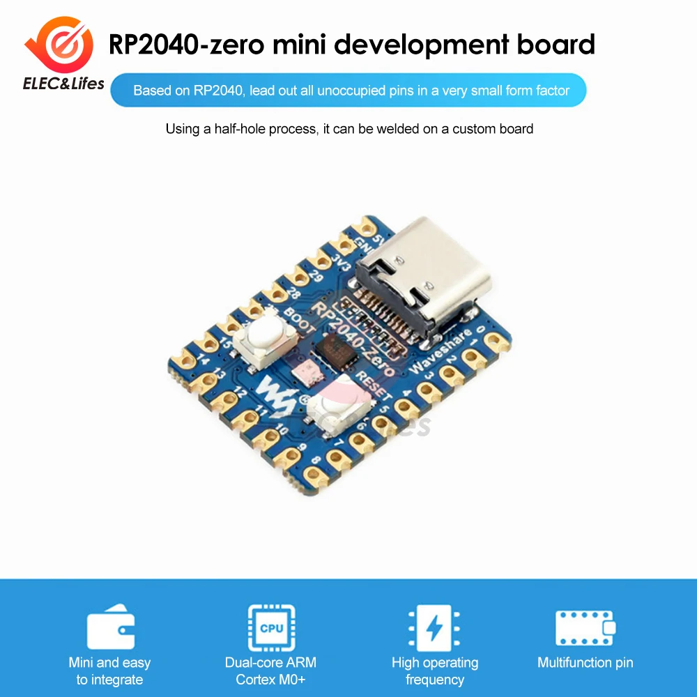 RP2040-Zero Microcontroller PICO Development Board RP2040 Dual Core Processor for Raspberry Pi With/Without Row Needles