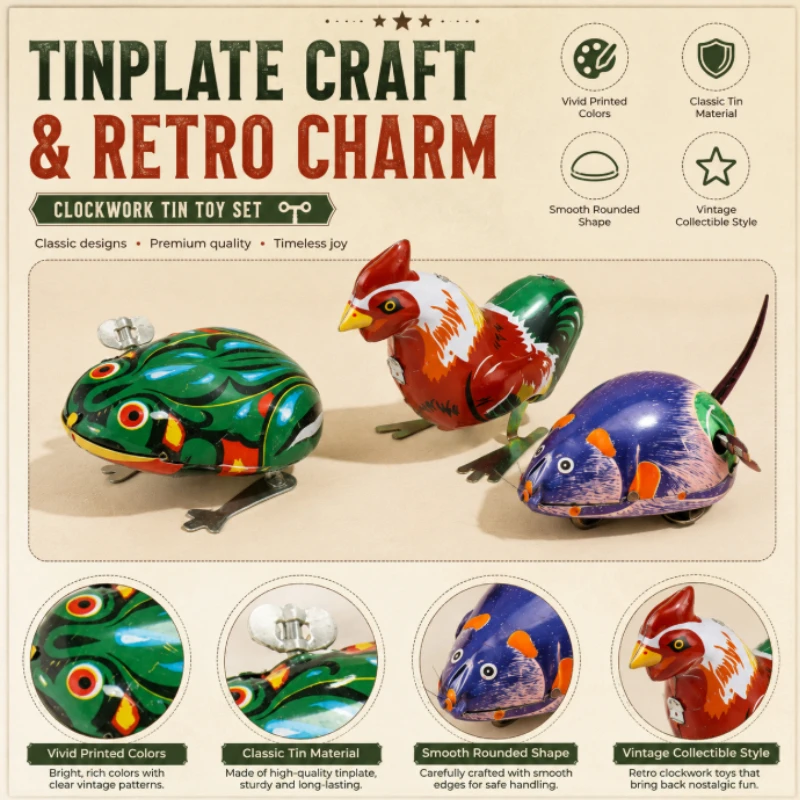 Vintage clockwork tin toy Vint - Vintage Collectible Tins 评论和价格