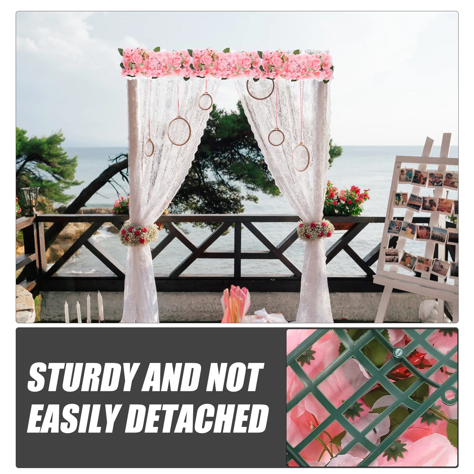 

Artificial Rose Flower Wall Panel Wedding Flowers Decoration Realistic Flower Wall for Wedding Centerpiece Seasonal Decor