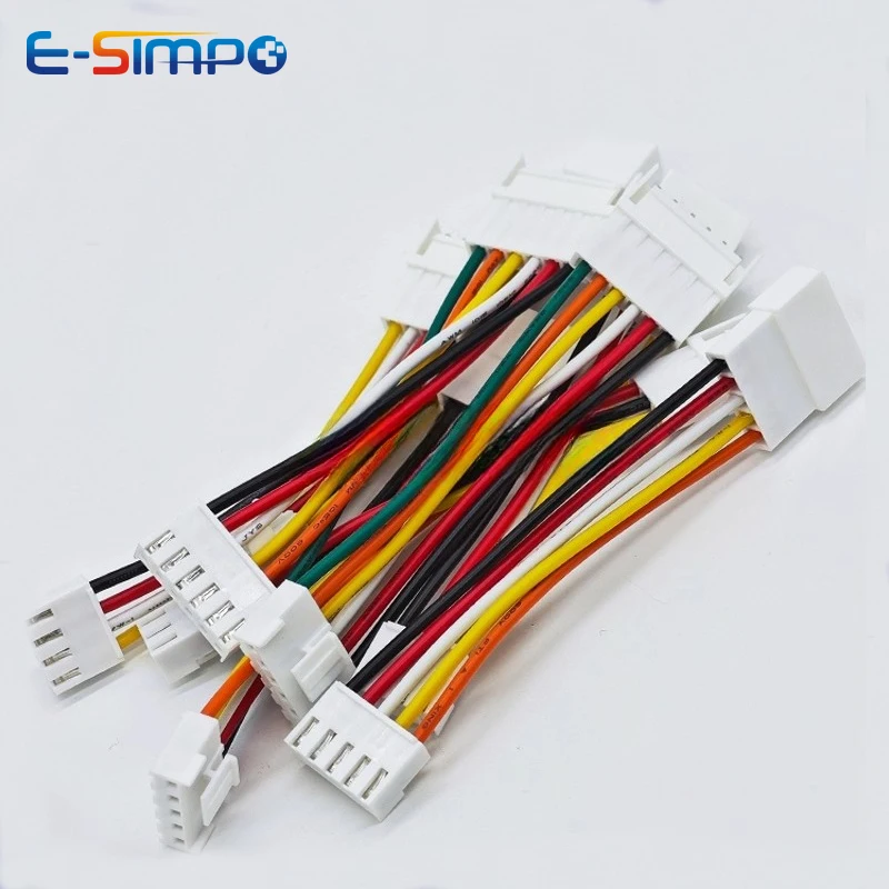 5pcs VH3.96 Connector Cable 10CM 22AWG Female Male 2/3/4/5/6Pin Plug Socket Male Female Wire Connector Extension cable
