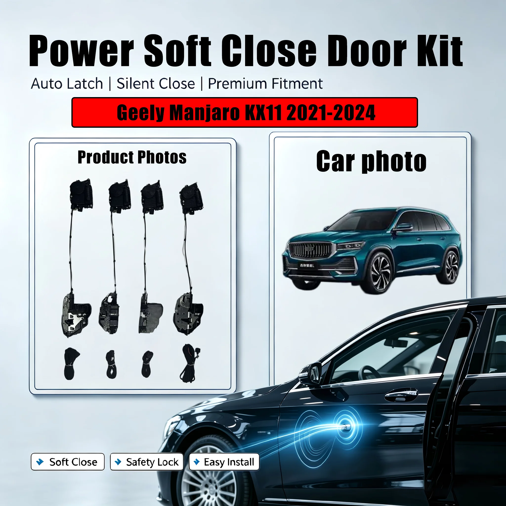 Xcar for Geely Manjaro KX11 2021-2024 Car OEM Automatic Soft Close Door Electric Suction Kit Auto Power Closing