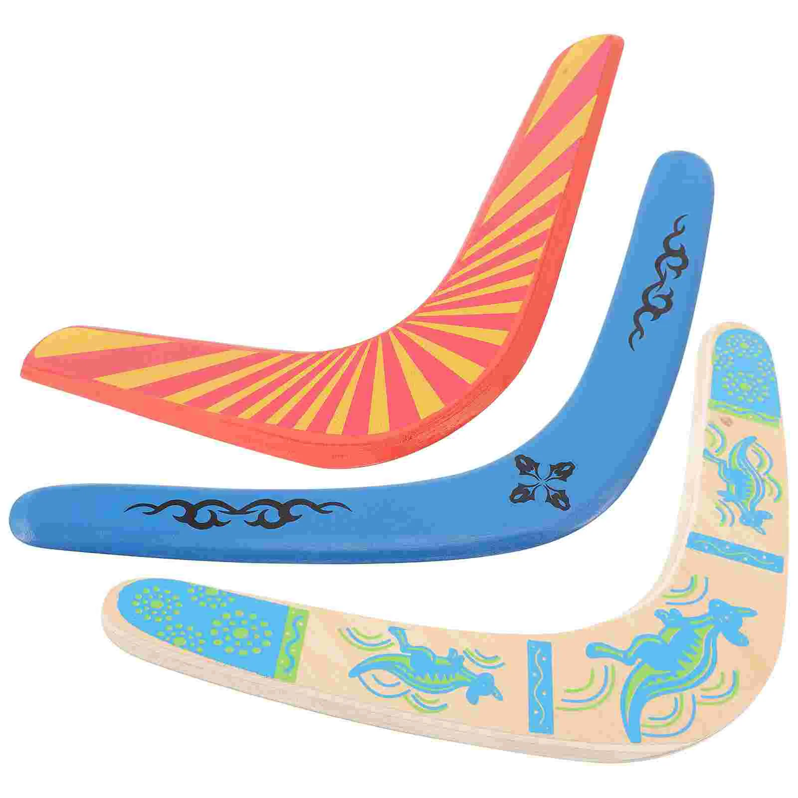 3 Pcs Children’s Wooden Sports Flying Outdoor Kids UFO Recreation Boomerangs